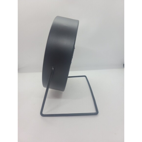 Rae Dunn Font 6" Standing Clock Desk Table Black Metal Round Farmhouse Standing - Picture 4 of 5